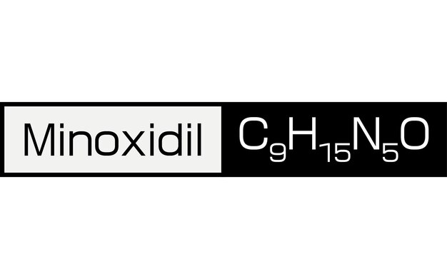 Vecteur formule chimique du minoxidil, un ingrédient utilisé dans le traitement de la perte de cheveux aga