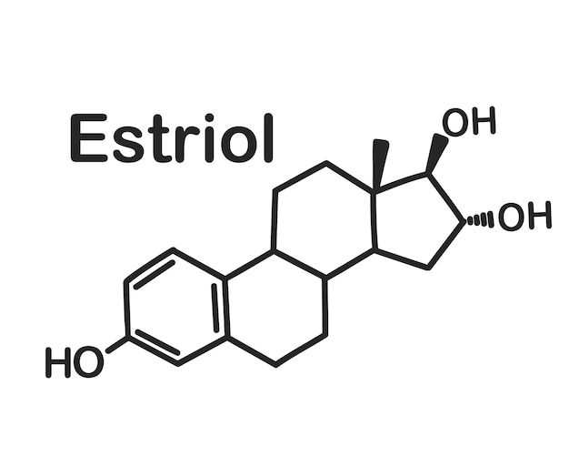 Formule Chimique Structurelle De L'estriol Isolé Sur Fond Blanc