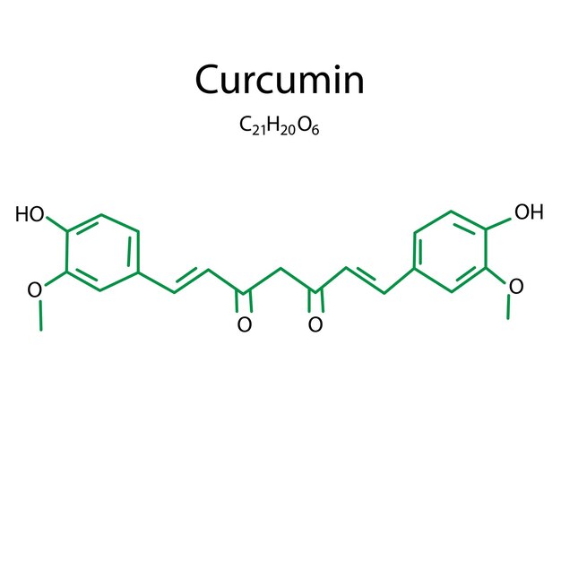 Formule De Curcumine Aliments Biologiques Illustration Vectorielle