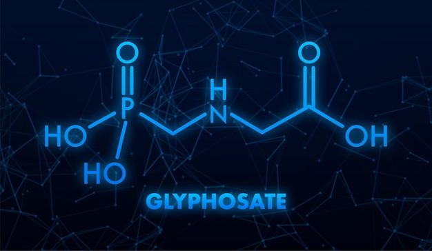 Formule de glyphosate Molécule d'herbicide de glyphosate Illustration vectorielle