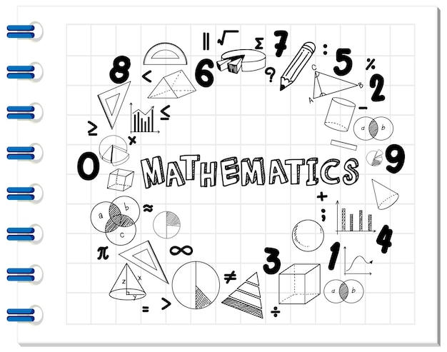 Vecteur formule mathématique doodle avec police mathématiques sur ordinateur portable