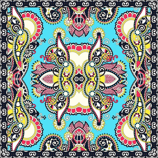 Foulard Ou Foulard En Soie Authentique Motif Carré De Style Ukrainien Pour Impression Sur Tissu