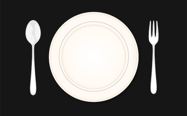 Fourchette de plaque de cuillère d'ustensile de cuisine. Stock illustration vectorielle