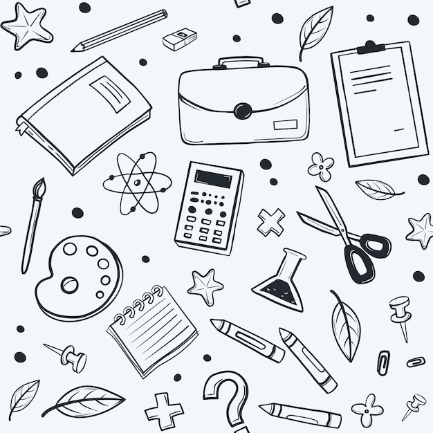 Fournitures scolaires sans couture Arrière-plan