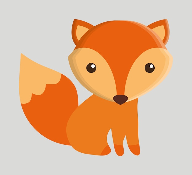 fox animal mignon petit icône de dessin animé