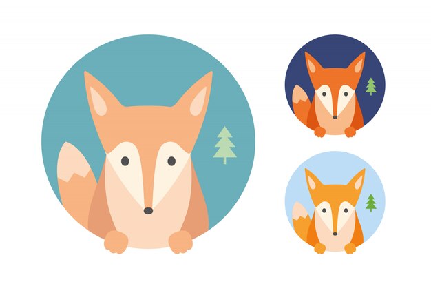 Fox Ou Foxy. Portrait En Graphique