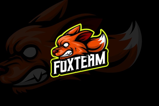 Vecteur fox team - modèle de logo esport