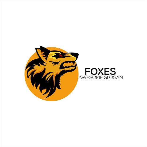 Foxes logo design mascotte jeu esport