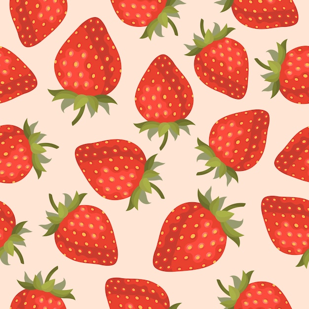 Vecteur fraise fruit seamless pattern