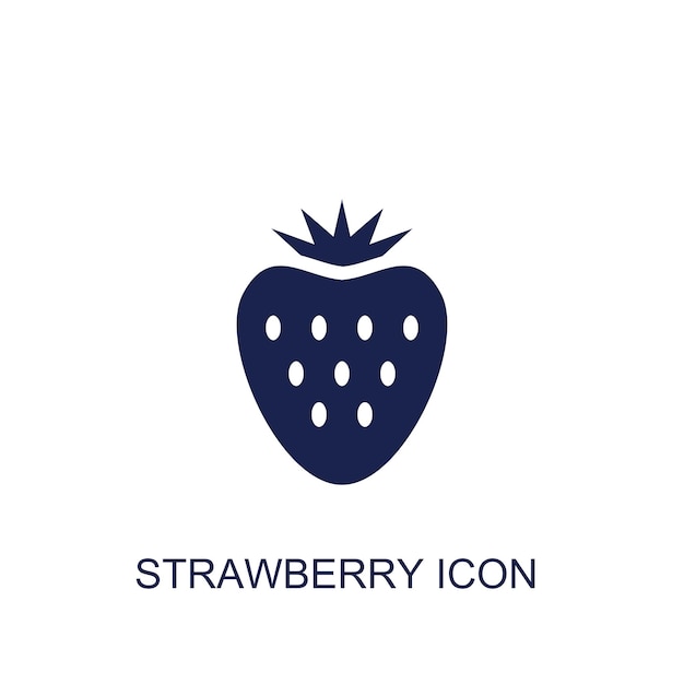Vecteur fraise icône fond blanc