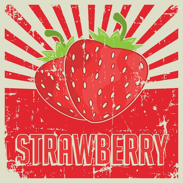 Fraise Vintage Retro Signage Vector