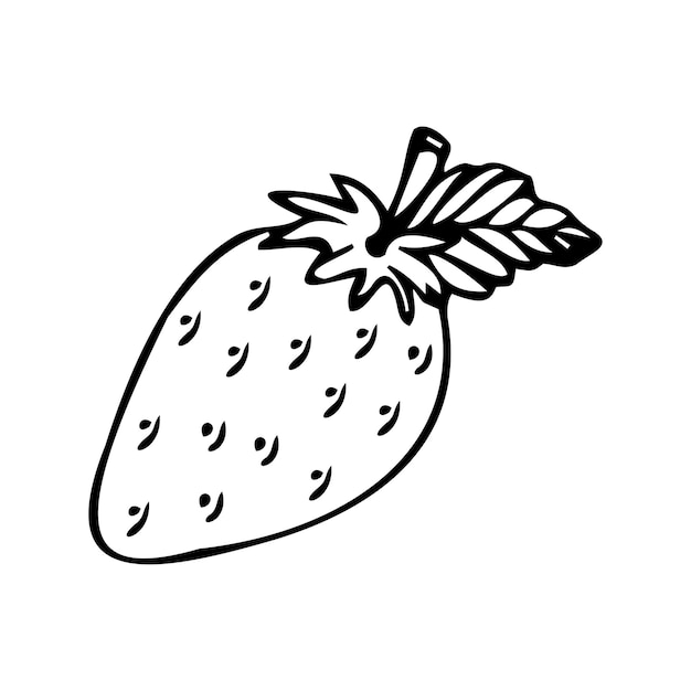 Fraises dessinées à la main isolées sur fond blanc