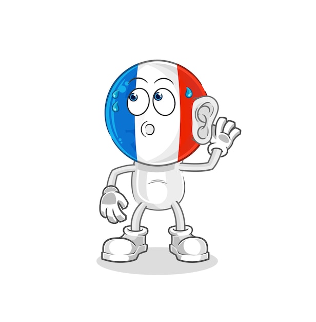 France Personnage De Dessin Animé De Vecteur D'écoute