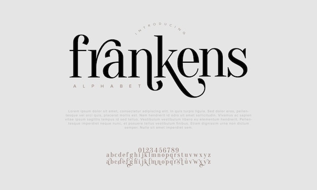 Frankens Luxe Haut De Gamme Alphabet élégant Lettres Et Chiffres Typographie De Mariage élégante Classique