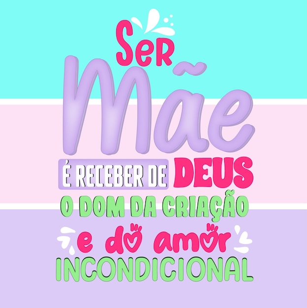 Vecteur frase do dia das maes em portugues brasileiro