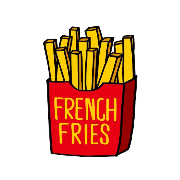 Vecteur frites sur un fond blanc