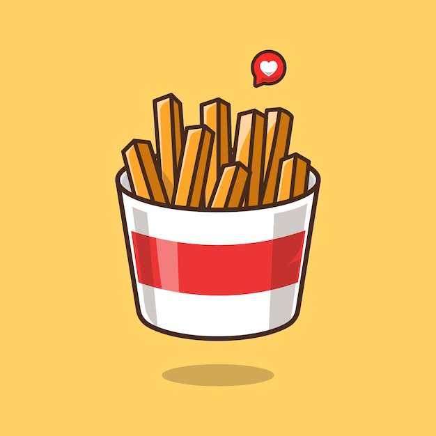 Vecteur des frites sur la tasse concept d'illustration de nourriture et de boissons