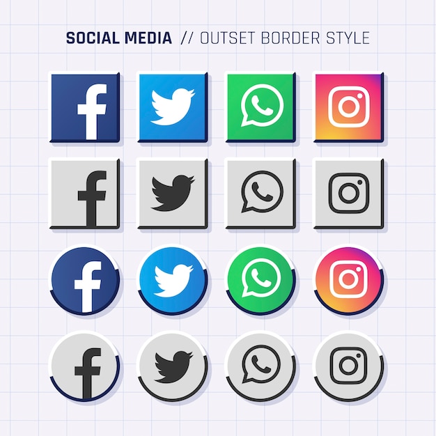 Frontière d&#39;icônes de médias sociaux