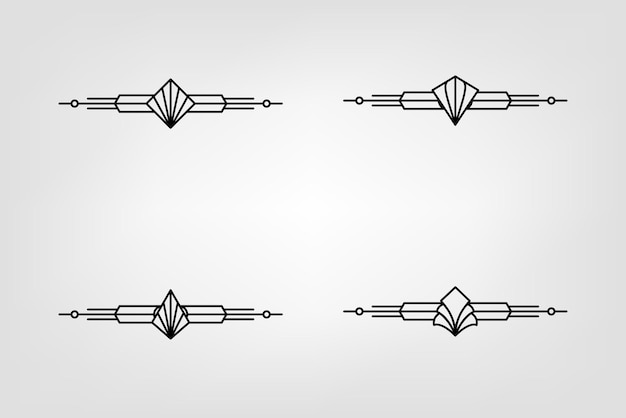 Vecteur frontière de ligne art déco cadres d'or arabes modernes frontières de lignes décoratives et éléments de conception vectorielle de cadre d'étiquette dorée géométrique