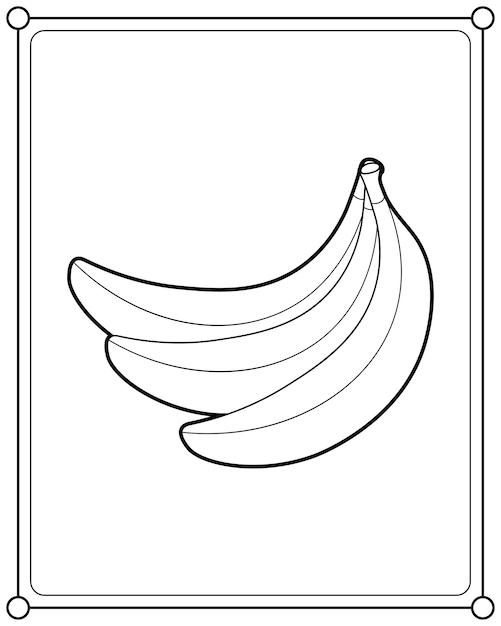 Vecteur fruit de banane adapté à l'illustration vectorielle de la page de coloriage pour enfants