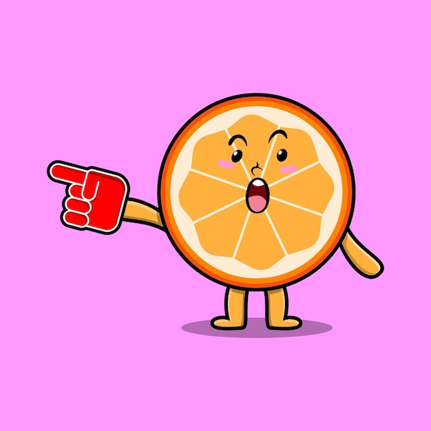 Fruit Orange De Dessin Animé Mignon Avec Gant De Doigt En Mousse