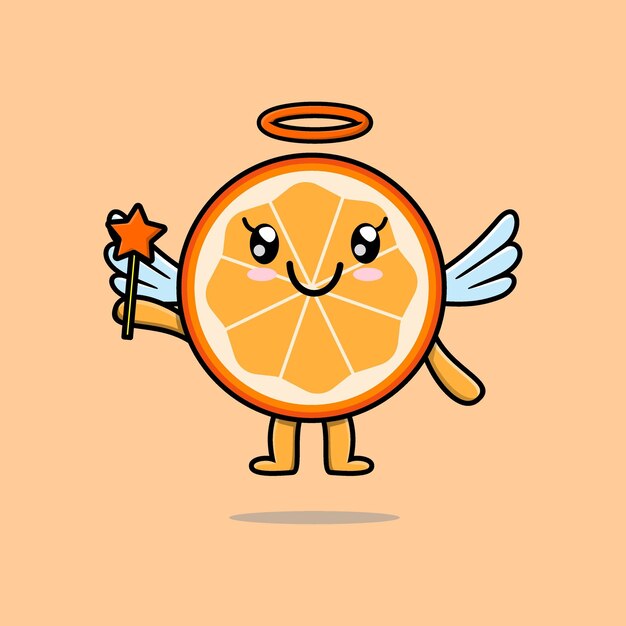 Fruit Orange De Dessin Animé Mignon Sous Forme De Fée