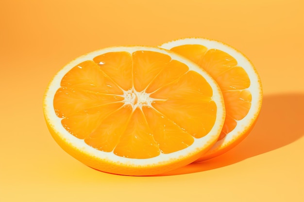 Vecteur fruit d'orange entier et ses segments ou cantles isolés sur un décor sur fond blanc