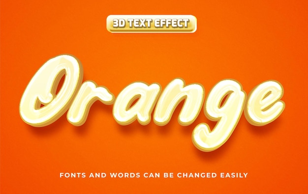 Fruit D'orange Style D'effet De Texte Modifiable En 3d