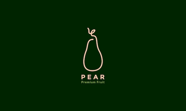 Fruit Poire Dessin Au Trait Rose Logo Design Vecteur Icône Symbole Illustration