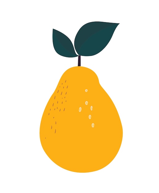 Fruit de poire doodle simple sur blanc Illustration vectorielle