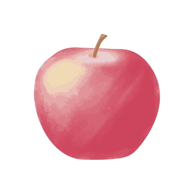 Fruit De Pomme Rouge Aquarelle Isolé Sur Fond Blanc