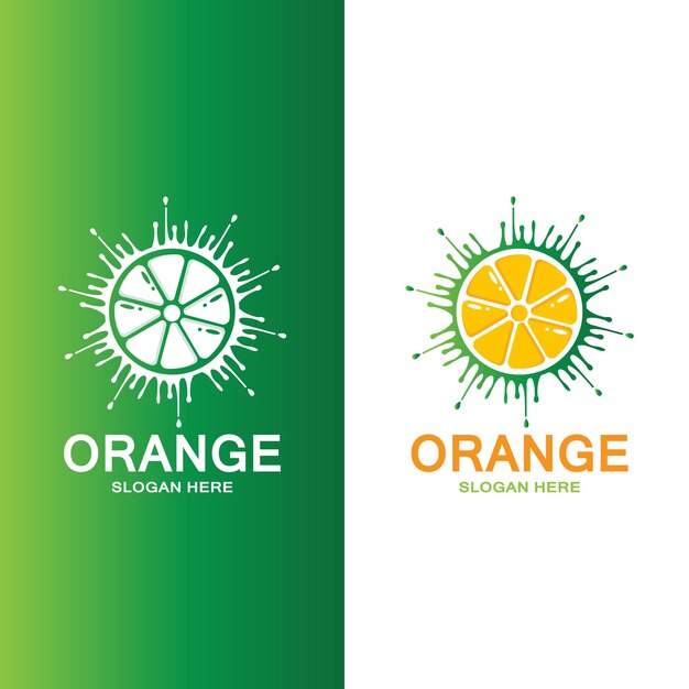 Fruits Frais Orange Logo Icône Vecteur Tranche De Citron Vert