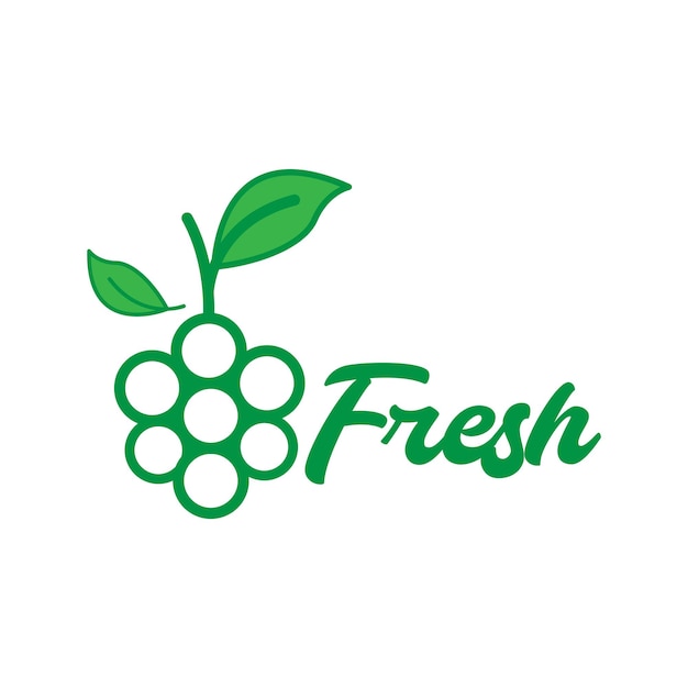 Fruits frais raisin vert coloré logo design graphique vectoriel symbole icône illustration idée créative