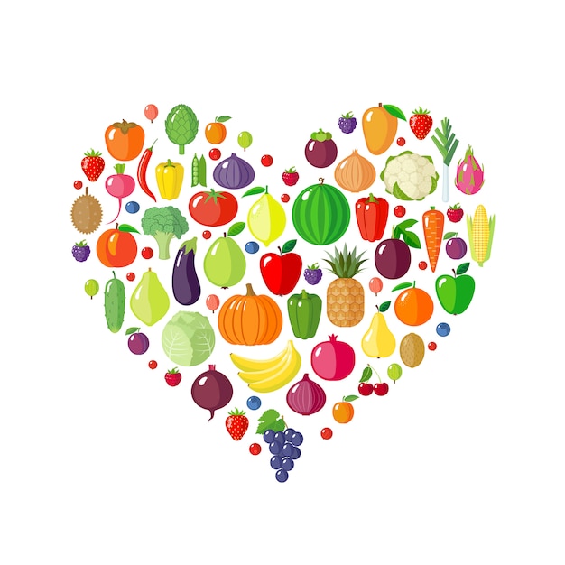 Fruits Et Légumes En Forme De Coeur