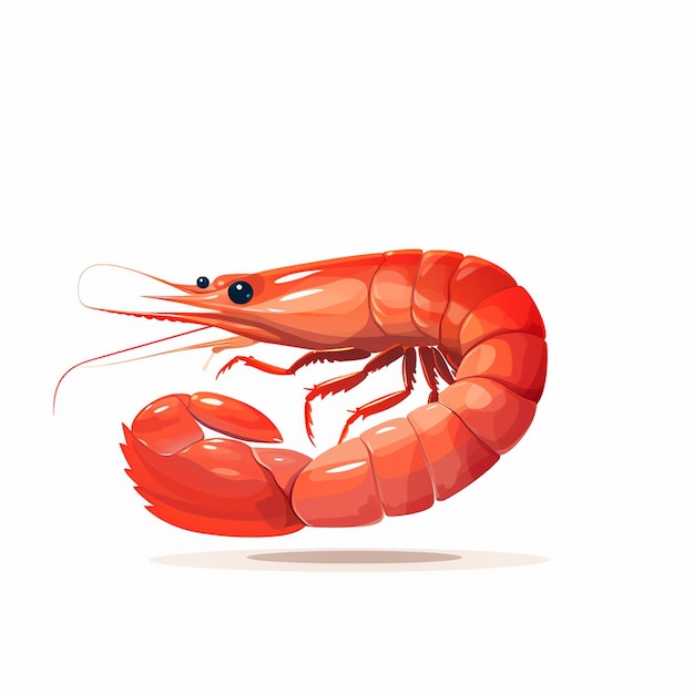 fruits de mer crevettes illustration vectorielle nourriture de mer restaurant crevettes isolées coquillages menu ocea
