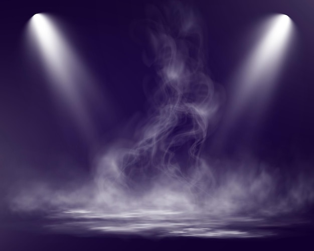 Fume blanche abstraite ou vapeur s'élevant en lumière sur un fond sombre effet de vapeur mystique