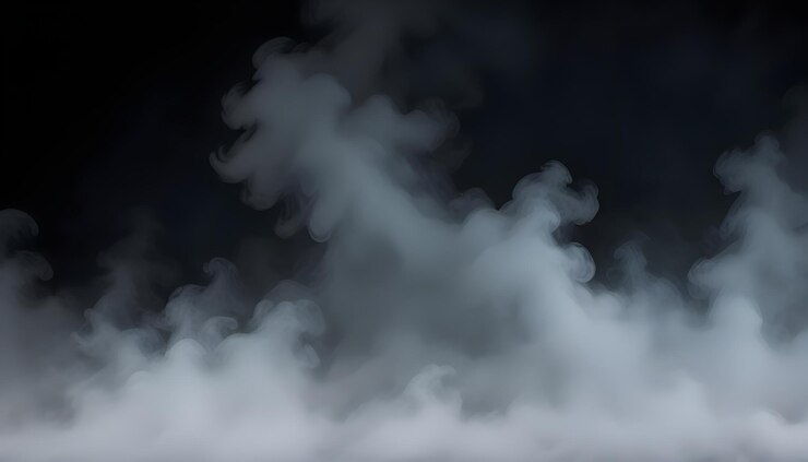 Fume blanche sur fond noir