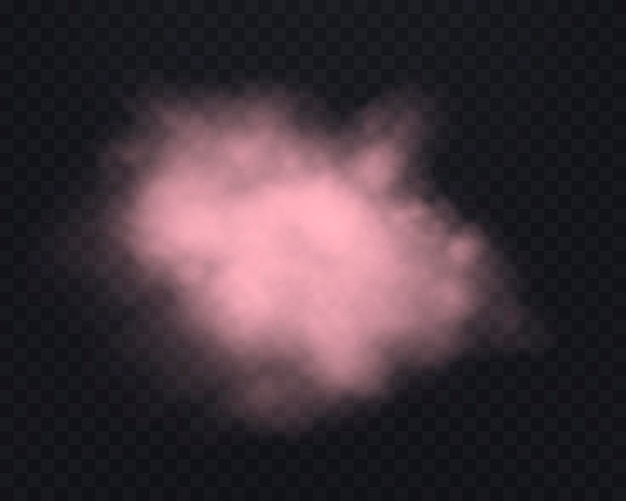 Fume ou brume rose clair réaliste sur un fond transparent Illustration vectorielle de vapeur de brouillard magique