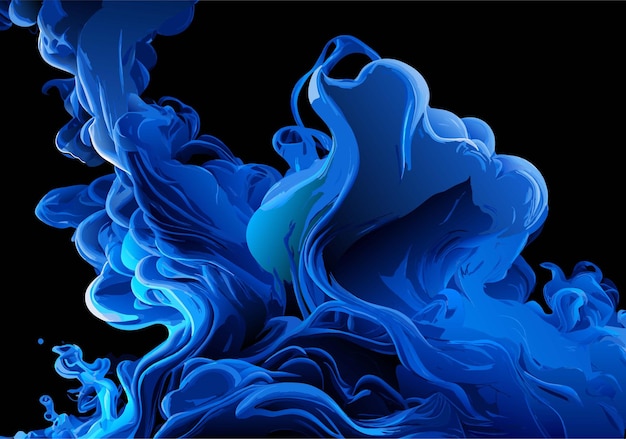 fumée bleue sur fond noir