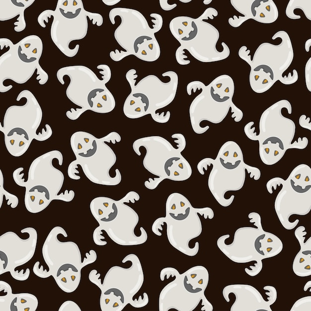 Funny Happy Ghost Vector Seamless Pattern Childish Spooky Boo Background Pour Les Enfants Esprit Effrayant Magique