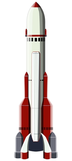 Fusée Spatiale De Dessin Animé Avec Un Corps Allongé Isolé Sur Un élément De Conception Blanc