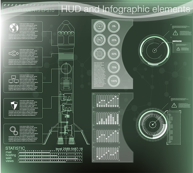 Fusées D'interface De Lancement Spatial, Affichage Graphique Contrôler La Fusée.