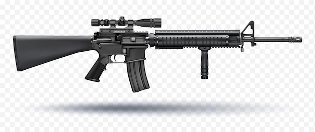 fusil automatique illustration réaliste fusil d'assaut militaire moderne armes de l'armée et de la police