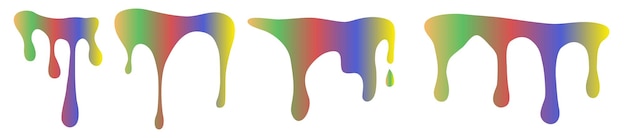 Fusion De La Matière Dans Des Couleurs Vives Une Substance Brillante Coule Et Coule Un Ensemble De Substances De Ruissellement