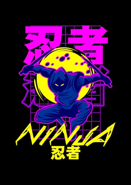 Vecteur le futur du japon vector design t-shirt futuriste cyber streetwear