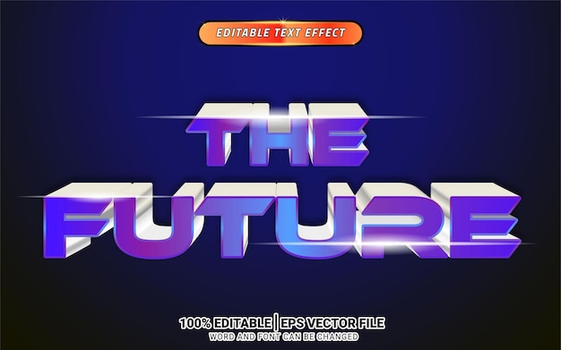 La Future Conception De Modèle Modifiable D'effet De Texte 3d Violet Argent Texte Futuriste De Métaverse Nft