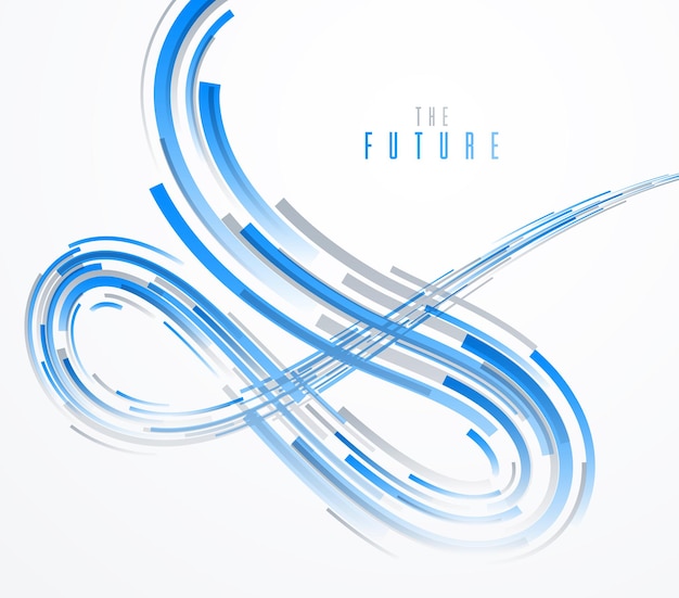 Future technologie et science vecteur abstrait avec éléments de ligne 3D en perspective, thème de connexion de mouvement dynamique, modèle pour les annonces ou l'affiche ou la couverture.