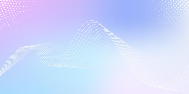Futuristic Soft Purple and Blue Gradient Background with Curved Lines and Dot Pattern