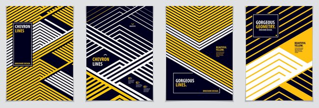 Futurs modèles de conception géométrique. Ensemble de motifs vectoriels géométriques texturés à rayures abstraites. Dispositions pour les couvertures, les affiches, les affiches, les dépliants et les conceptions de bannières. Format d'impression A4.