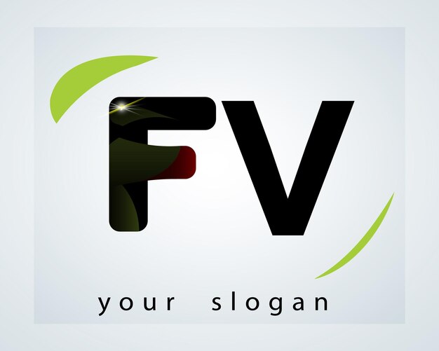 Fv ensemble de logoFv LOGOFv résuméFv conception de logo monogrammeFv alphabet créatif et unique